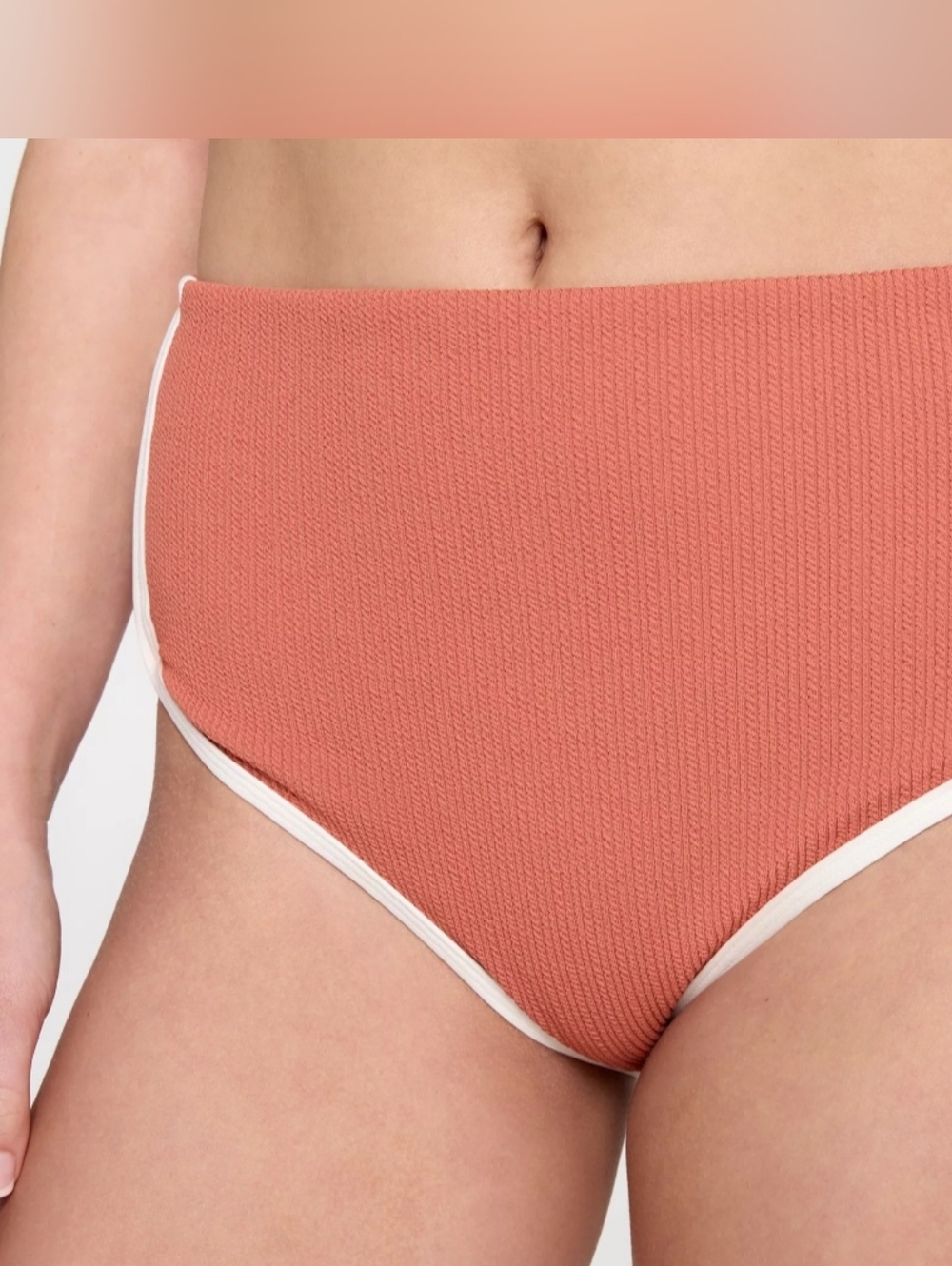 NWT CALIA Women's Tipped High Rise Bikini Swim Bottoms, Womens Medium - Picture 4 of 5
